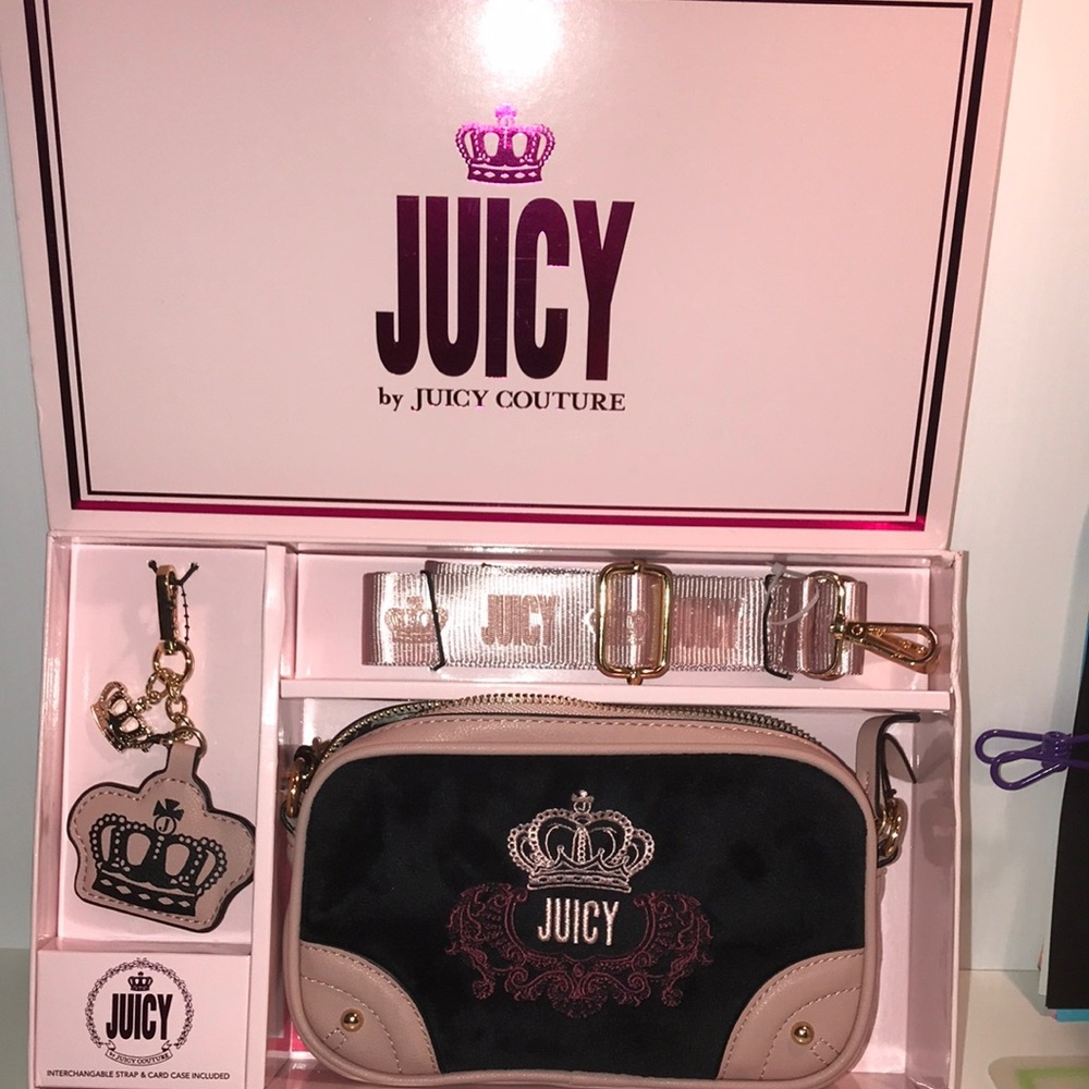 Juicy Couture Slim camera bag and keychain strap set NEW